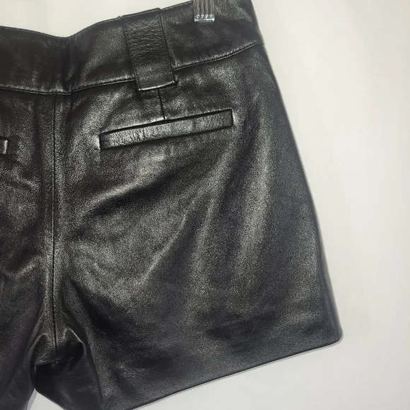 Milly of New York Black Leather Shorts - Picture 4 of 7